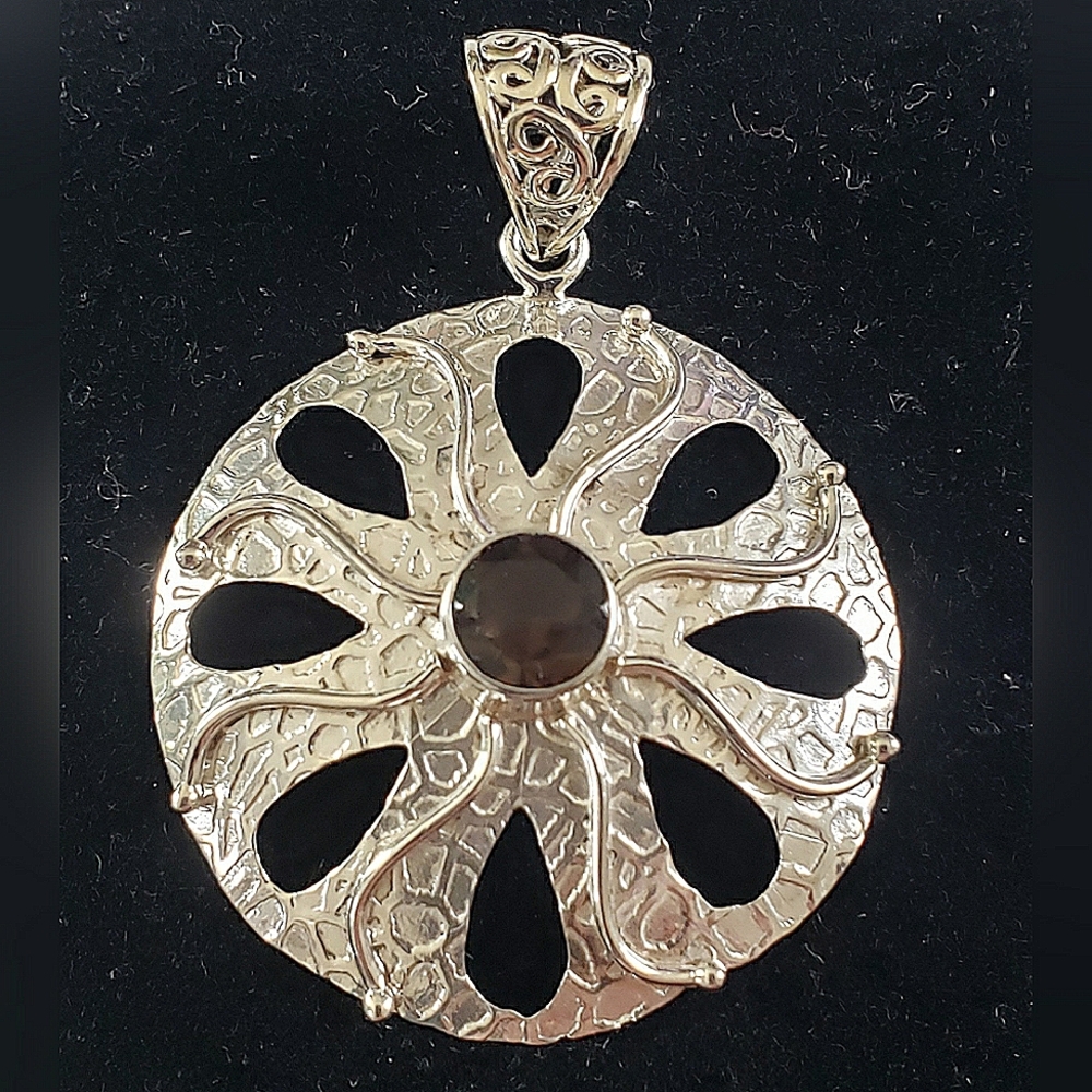 Sand Dollar with Smoky Quartz